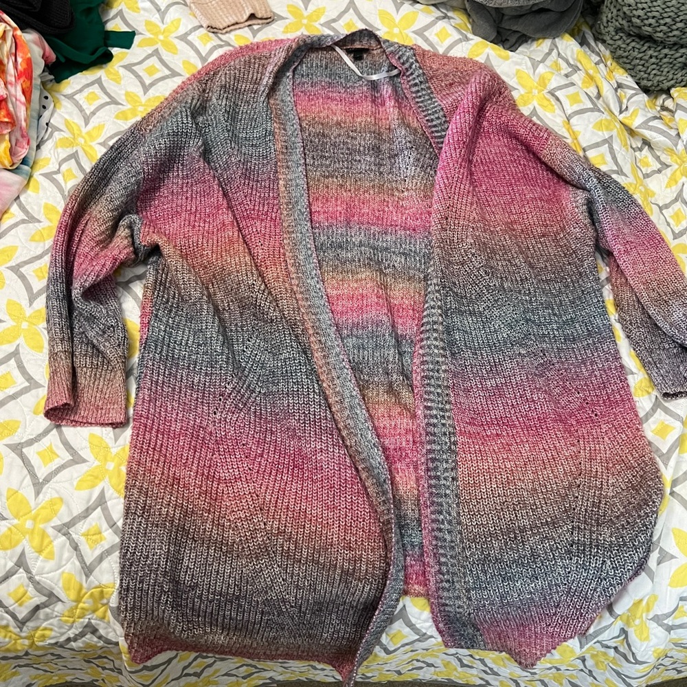 Torrid Gray and Pink Knit Sweater